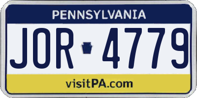 PA license plate JOR4779