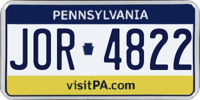 PA license plate JOR4822