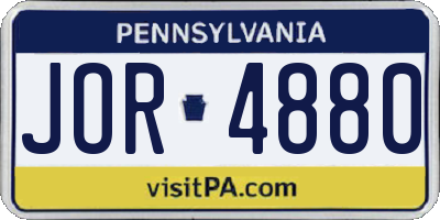 PA license plate JOR4880