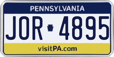 PA license plate JOR4895