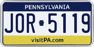 PA license plate JOR5119