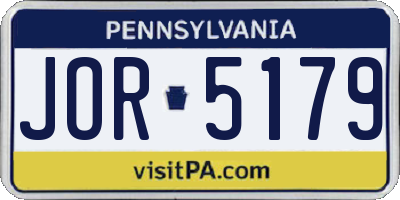 PA license plate JOR5179