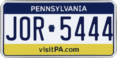PA license plate JOR5444