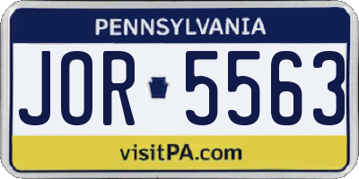 PA license plate JOR5563