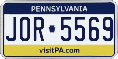 PA license plate JOR5569
