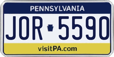 PA license plate JOR5590