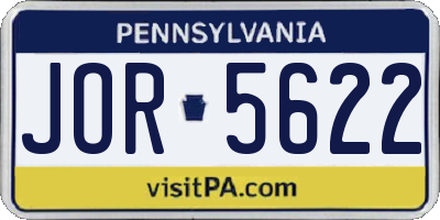 PA license plate JOR5622