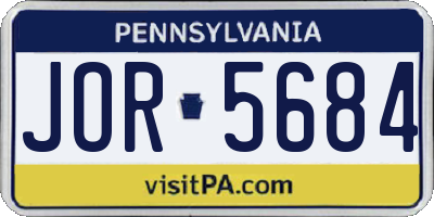 PA license plate JOR5684