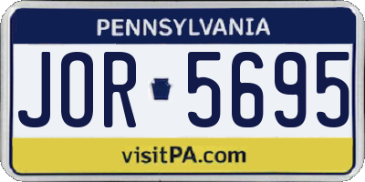 PA license plate JOR5695