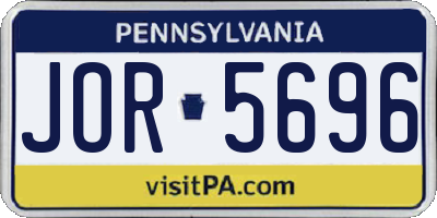 PA license plate JOR5696