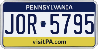PA license plate JOR5795