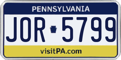 PA license plate JOR5799