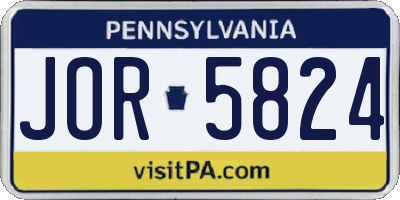 PA license plate JOR5824