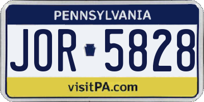 PA license plate JOR5828