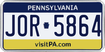 PA license plate JOR5864