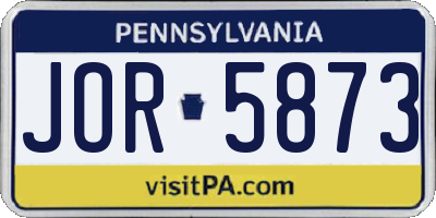 PA license plate JOR5873