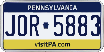 PA license plate JOR5883