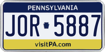 PA license plate JOR5887