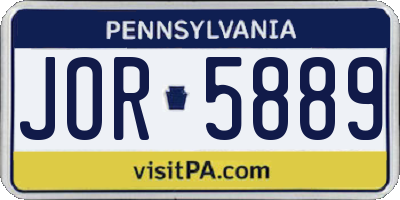 PA license plate JOR5889