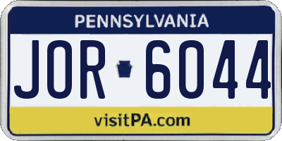 PA license plate JOR6044