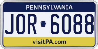 PA license plate JOR6088