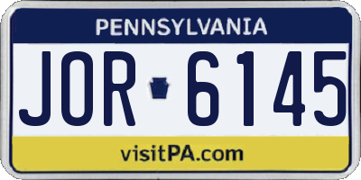 PA license plate JOR6145