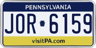 PA license plate JOR6159