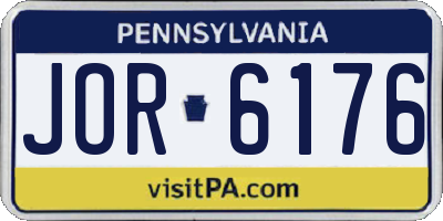 PA license plate JOR6176