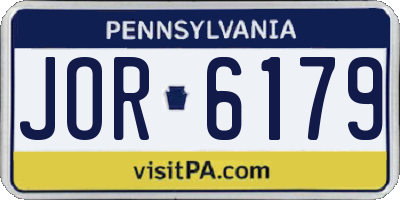 PA license plate JOR6179