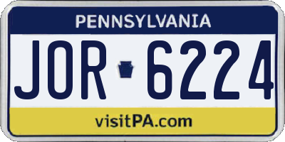 PA license plate JOR6224