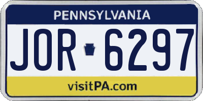 PA license plate JOR6297