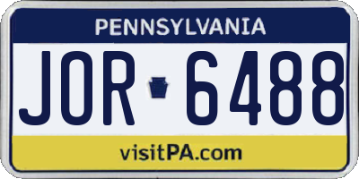 PA license plate JOR6488