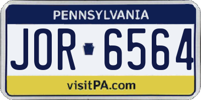 PA license plate JOR6564