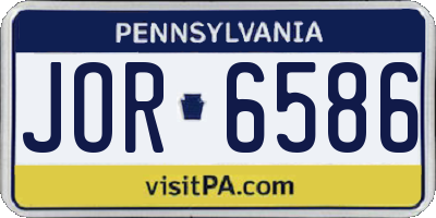 PA license plate JOR6586