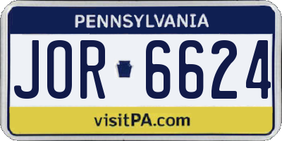 PA license plate JOR6624