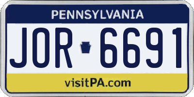 PA license plate JOR6691