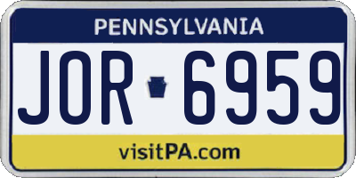 PA license plate JOR6959