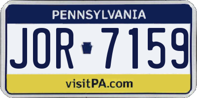PA license plate JOR7159