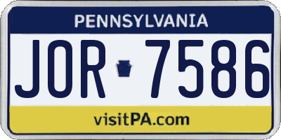 PA license plate JOR7586
