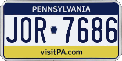 PA license plate JOR7686
