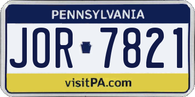 PA license plate JOR7821