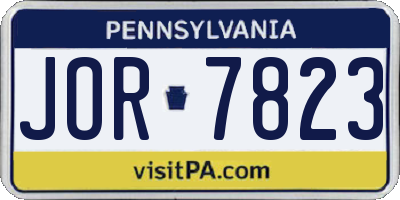 PA license plate JOR7823
