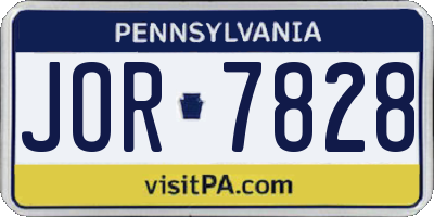 PA license plate JOR7828