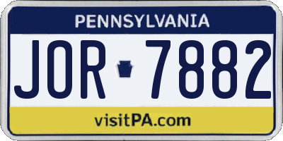 PA license plate JOR7882