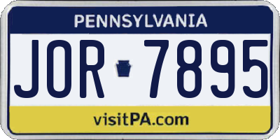 PA license plate JOR7895