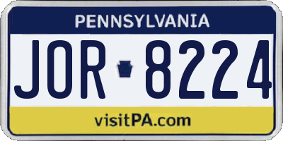 PA license plate JOR8224