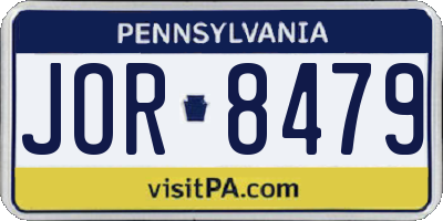 PA license plate JOR8479