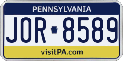 PA license plate JOR8589