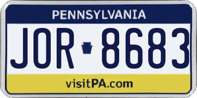PA license plate JOR8683