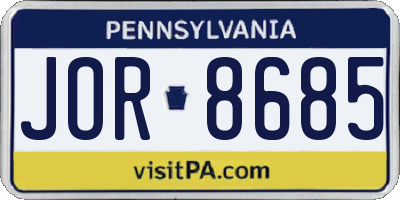 PA license plate JOR8685